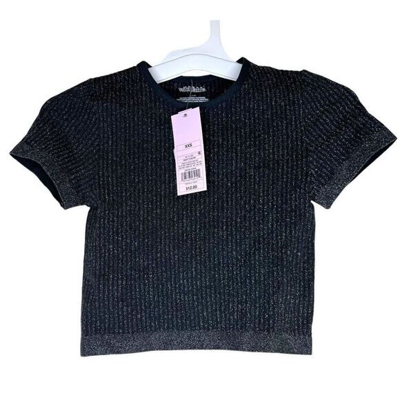 NEW Wild Fable Hematite Metallic Short Sleeve Seamless Baby T-Shirt XXS - Picture 2 of 6